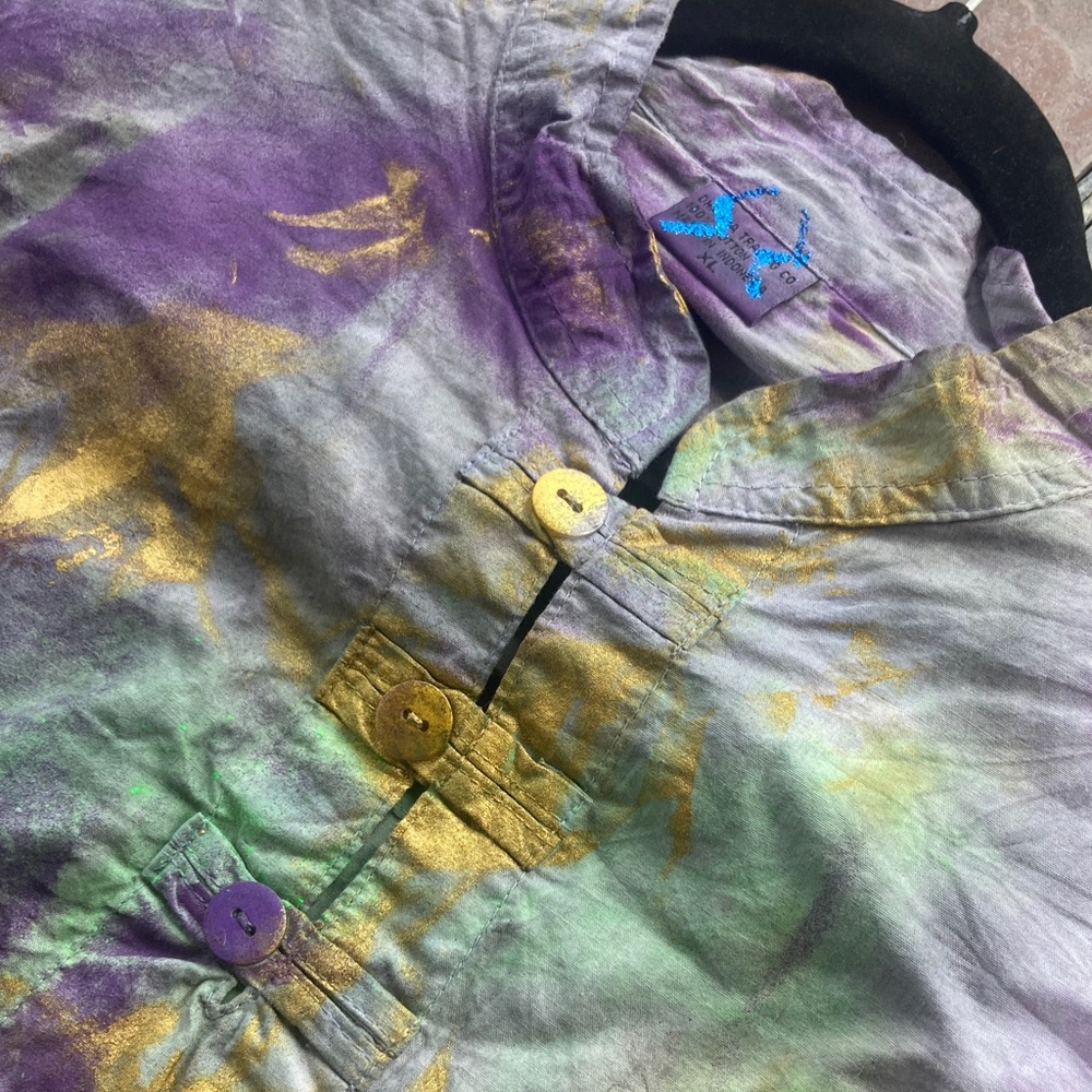 Men’s XL Tie-Dye Nehru Collar shirt